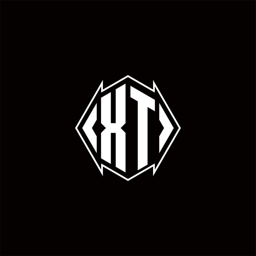XT Logo monogram with shield shape designs template vector