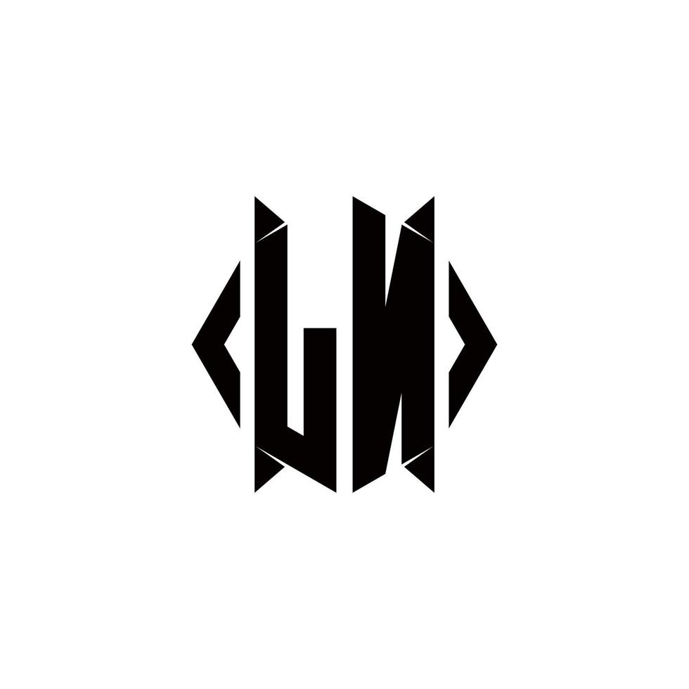 LN Logo monogram with shield shape designs template vector