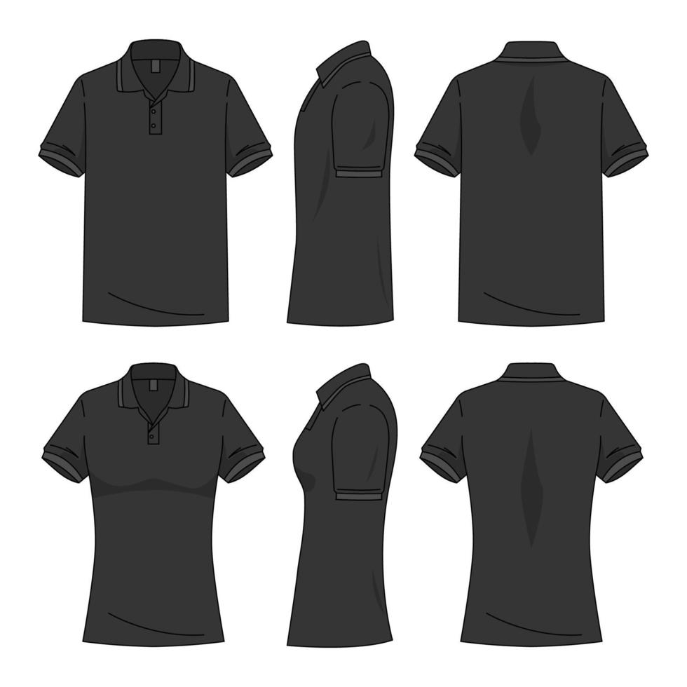 Outline Black Polo Shirt Template 20869691 Vector Art at Vecteezy