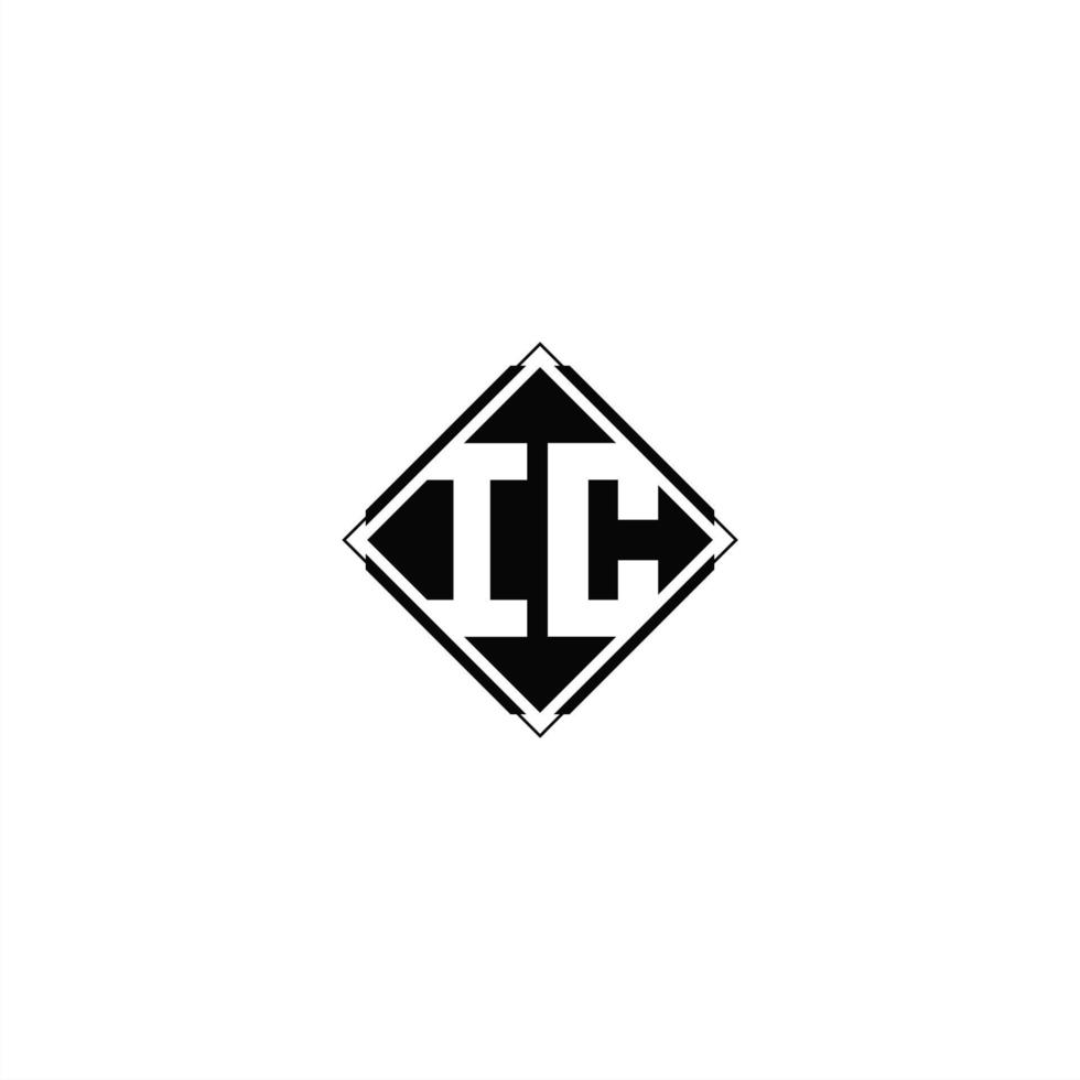 Monogram logo design with diamond square shape vector