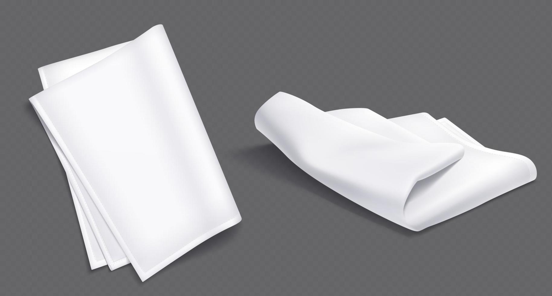 White kitchen towel, fabric napkin, tablecloth vector