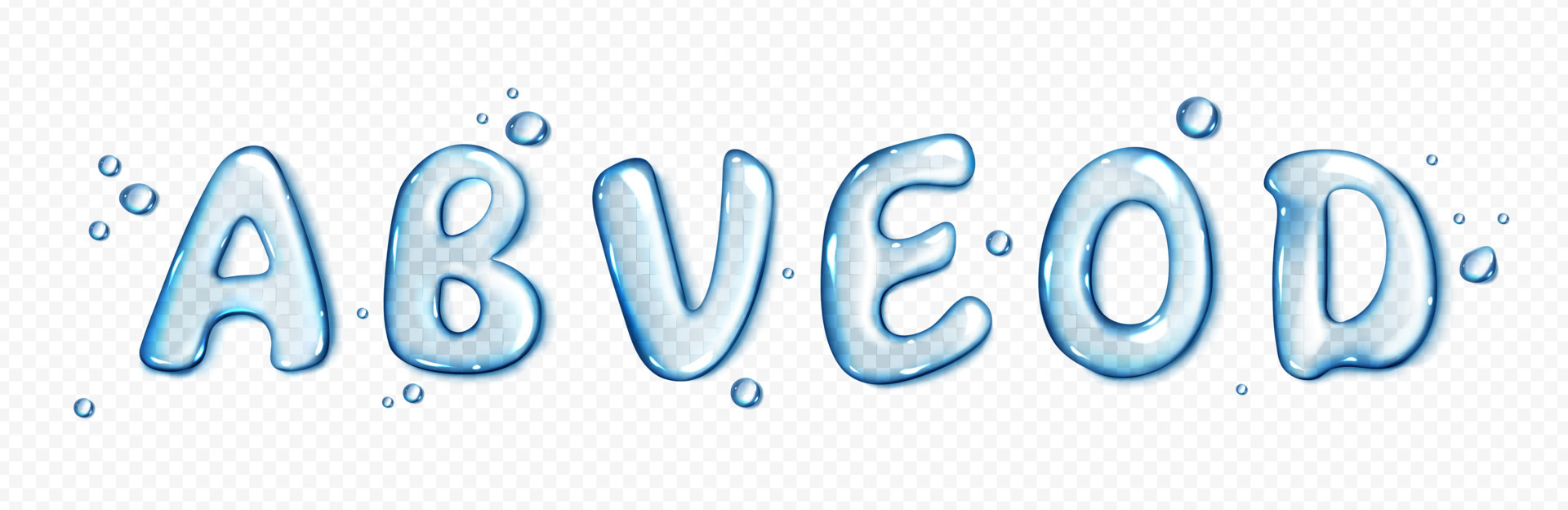 Water type font, liquid letters set 20869775 Vector Art at Vecteezy