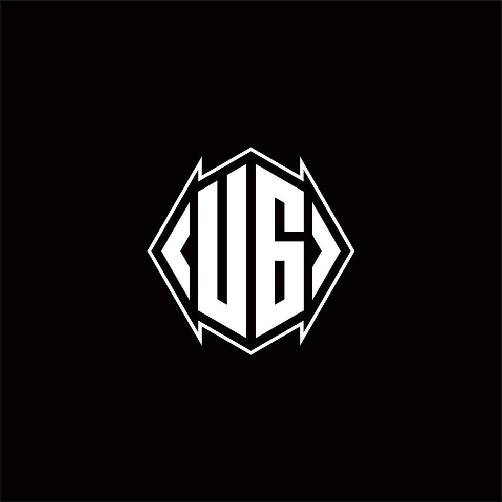 UG Logo monogram with shield shape designs template vector