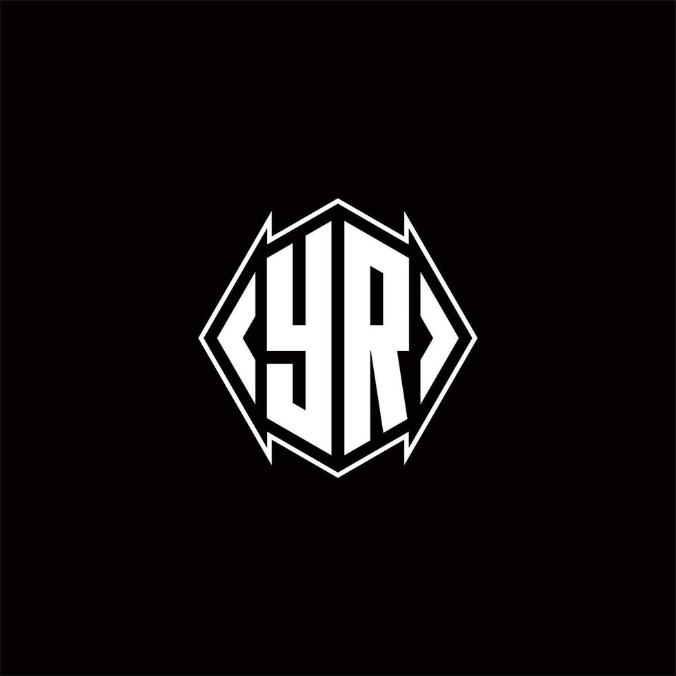 YR Logo monogram with shield shape designs template vector