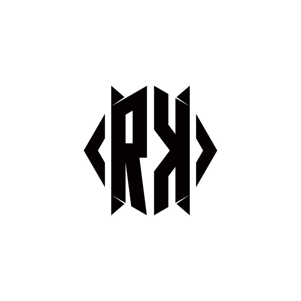 RK Logo monogram with shield shape designs template vector