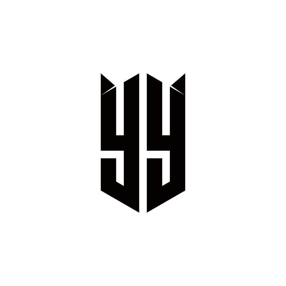 YY Logo monogram with shield shape designs template vector