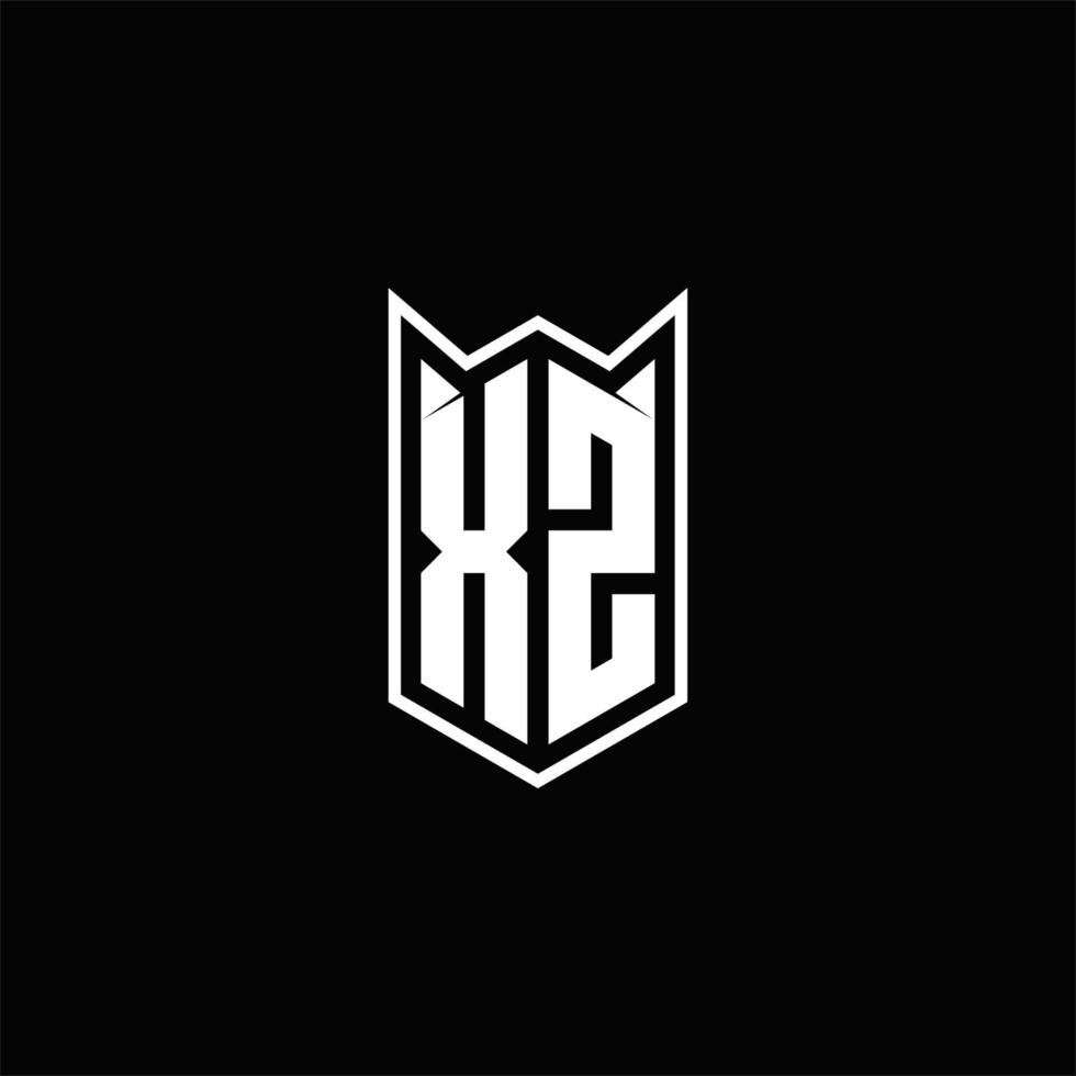 XZ Logo monogram with shield shape designs template vector