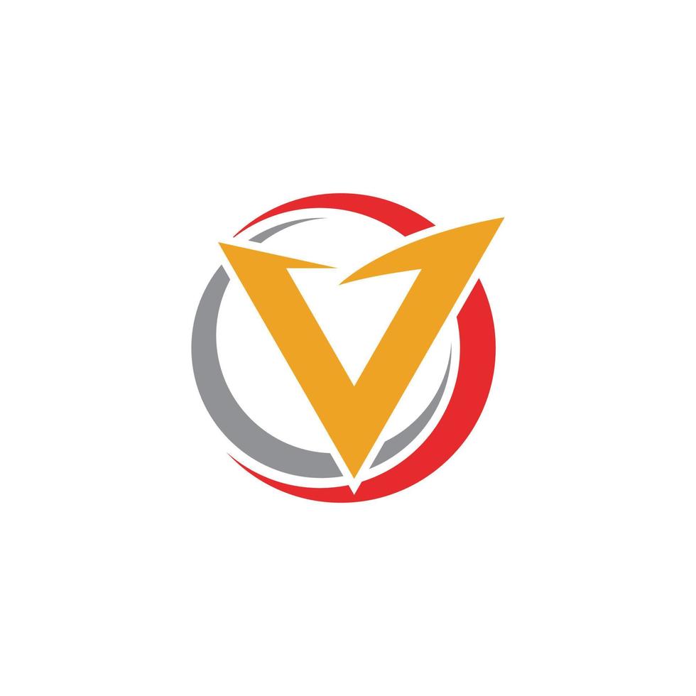 V Letter Lightning Logo Template vector