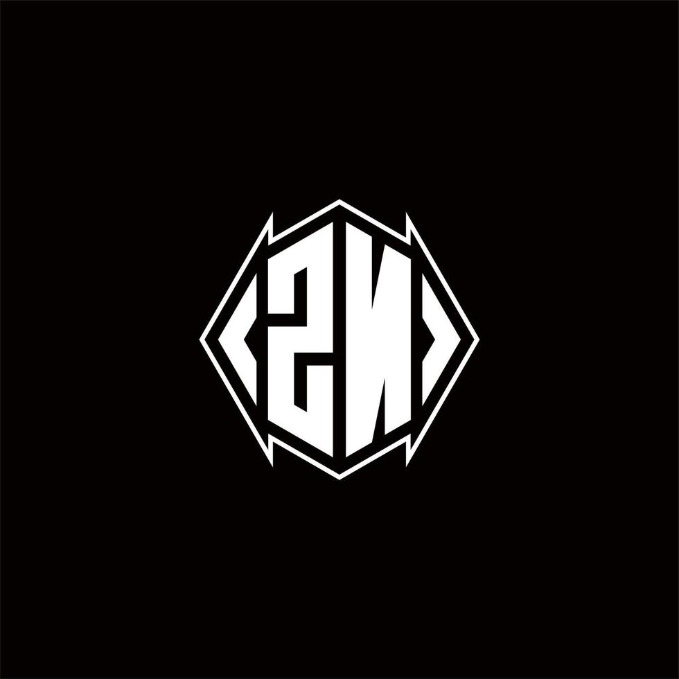 ZN Logo monogram with shield shape designs template vector