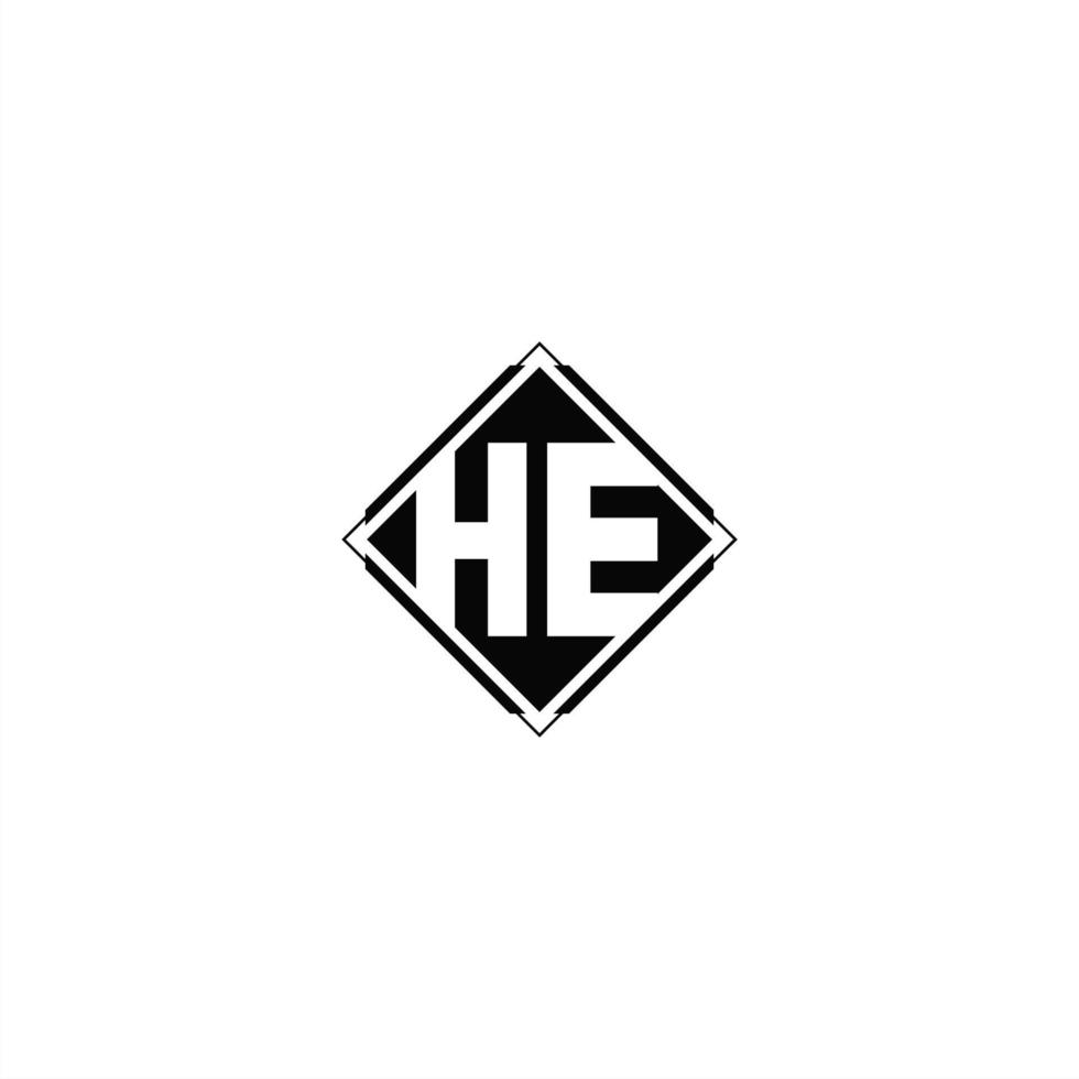 Monogram logo design with diamond square shape vector