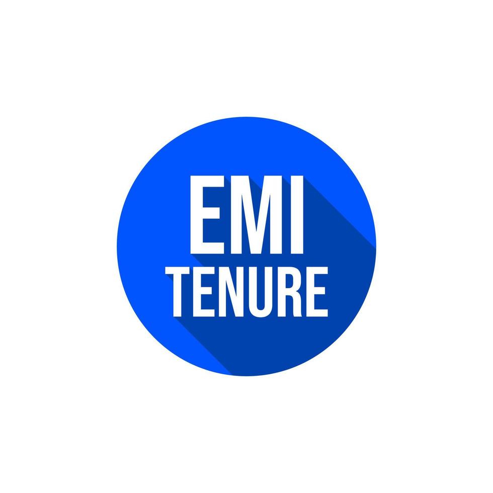 EMI Tenure Loan Business Company Time Badge Icon Label Design Vector