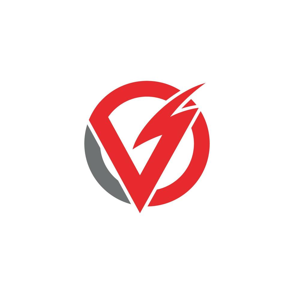 V Letter Lightning Logo Template vector