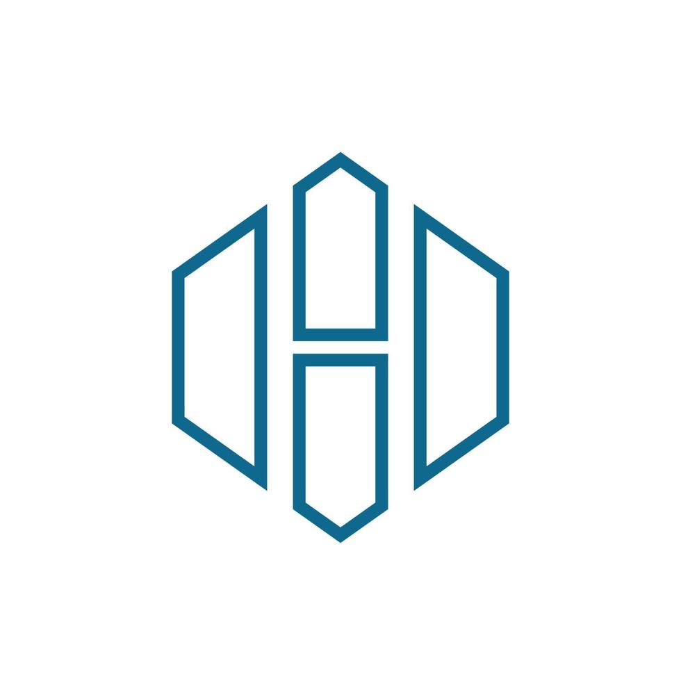 H Logo Hexagon illustration Icon vector