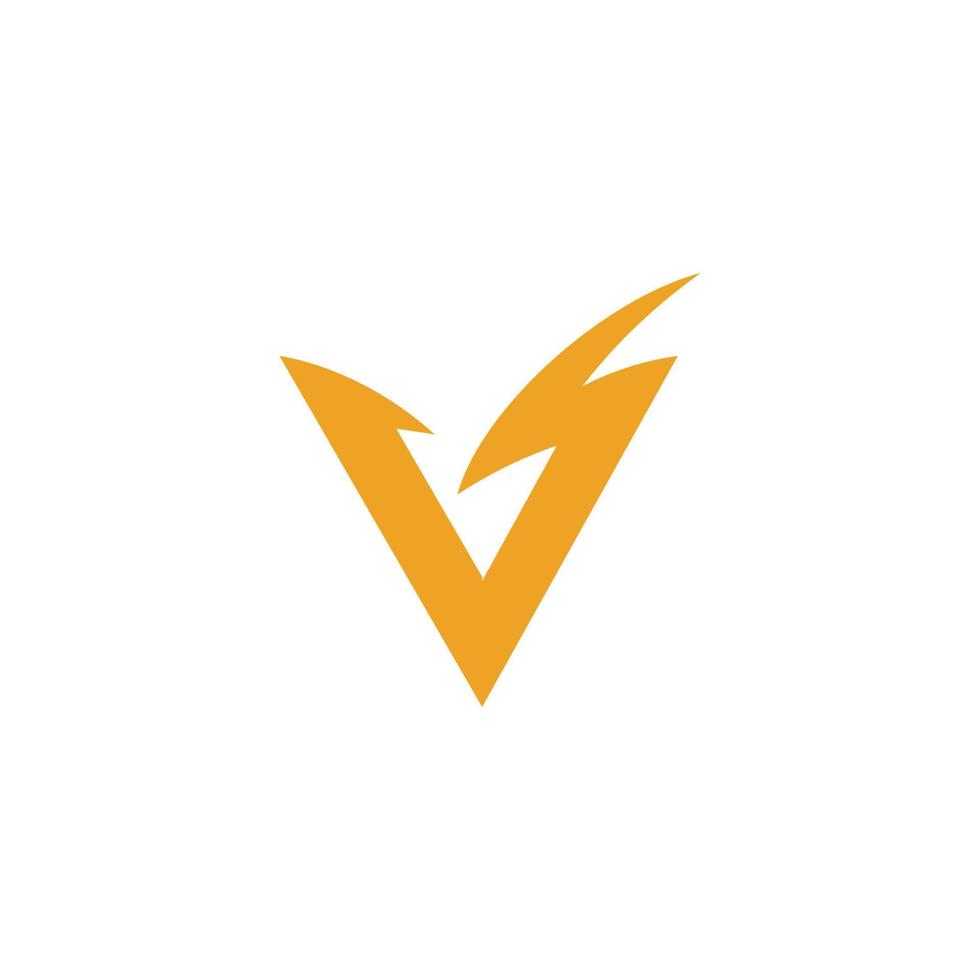 V Letter Lightning Logo Template vector