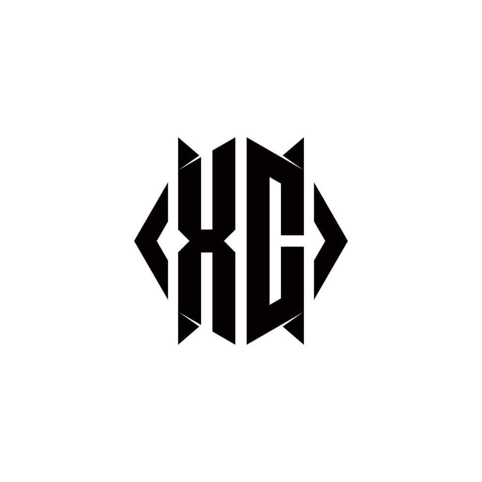 XC Logo monogram with shield shape designs template vector