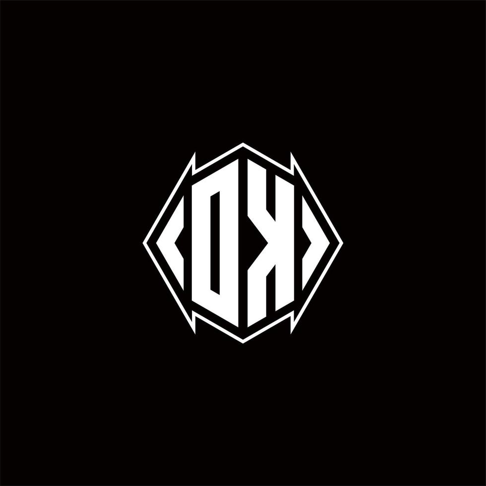 DK Logo monogram with shield shape designs template vector
