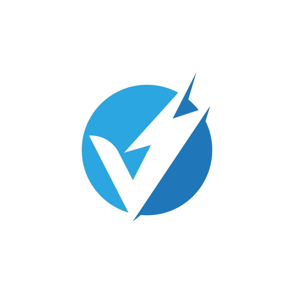 V Letter Lightning Logo Template vector