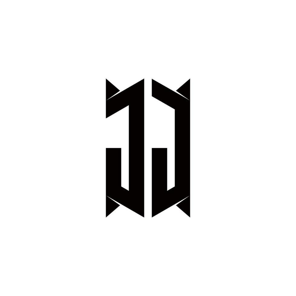 JJ Logo monogram with shield shape designs template vector