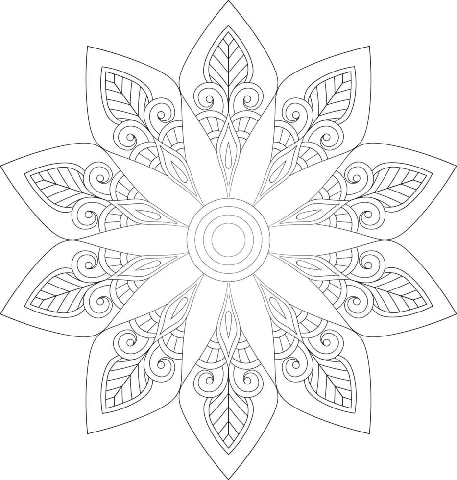 Outline mandala for coloring book. decorative round ornament. anti-stress therapy pattern. weave design. vector