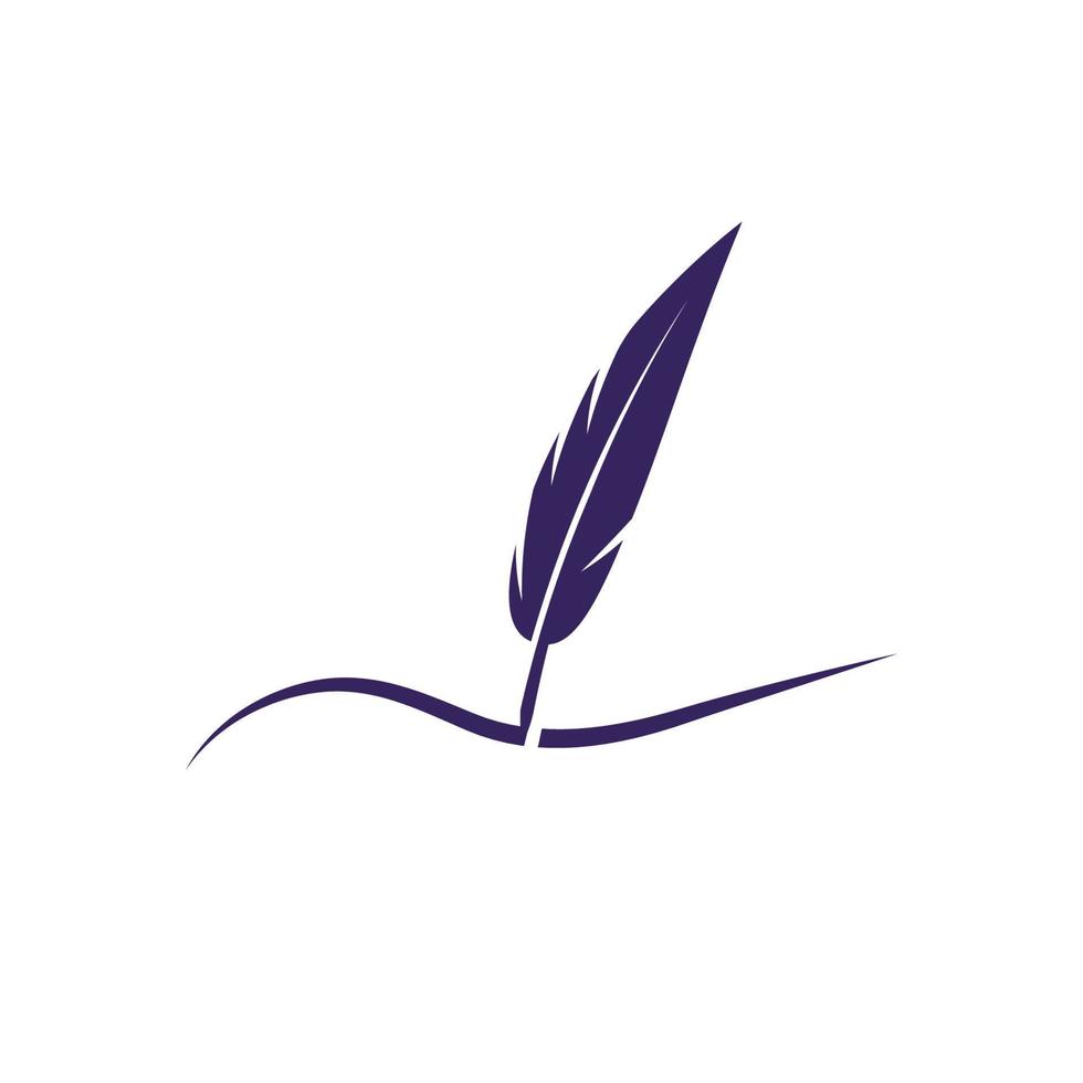Ilustración de vector de plantilla de logotipo de pluma pluma
