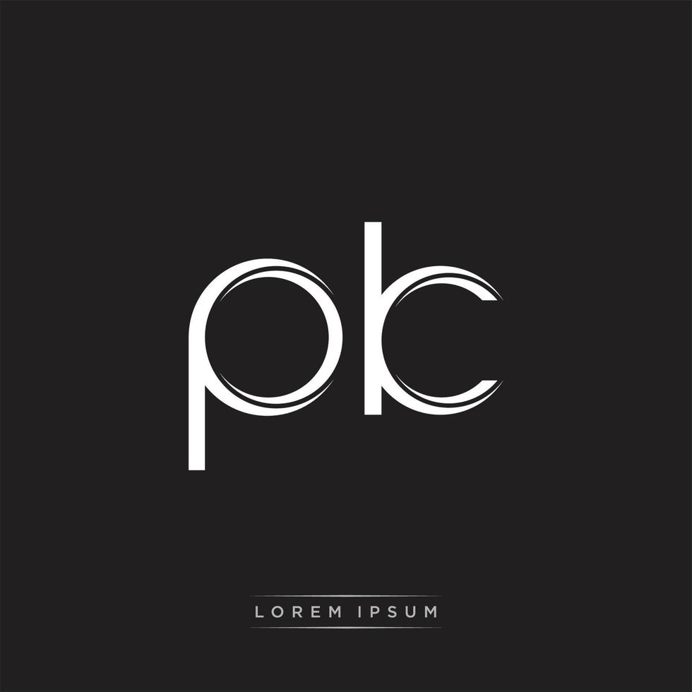 PK Initial Letter Split Lowercase Logo Modern Monogram Template Isolated on Black White vector