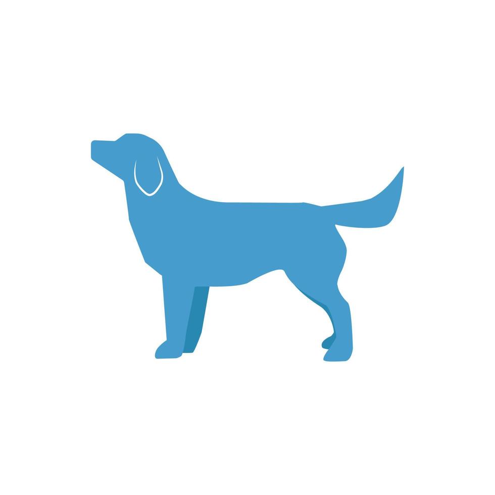 Labrador dog logo for a veterinary clinic in blue vector