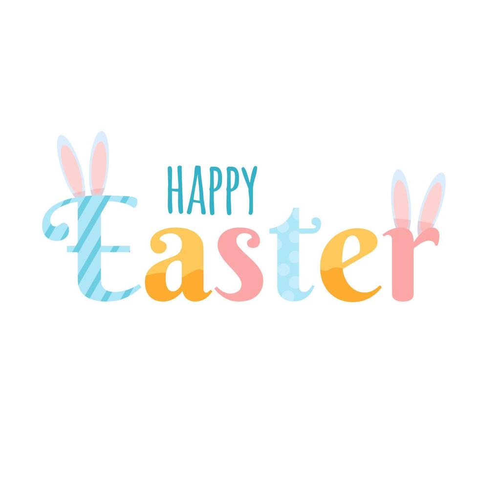 Spring holiday lettering happy easter vector