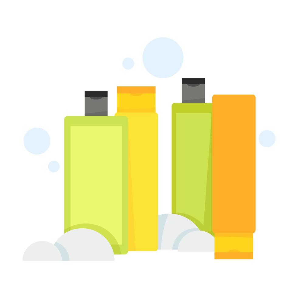 Set of different plastic pet shampoo bottles vector