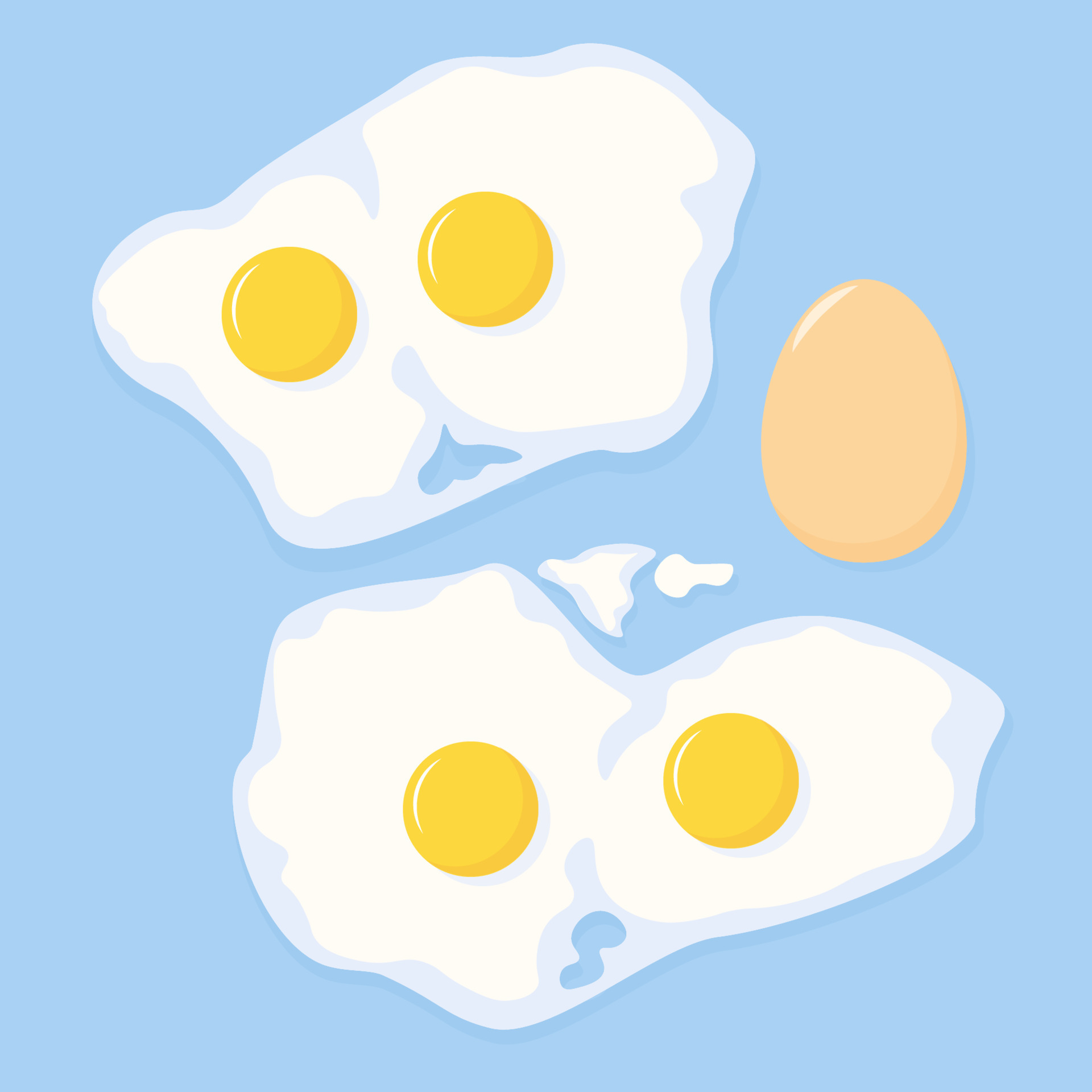 Set of different fried eggs and whole egg 20870709 Vector Art at Vecteezy