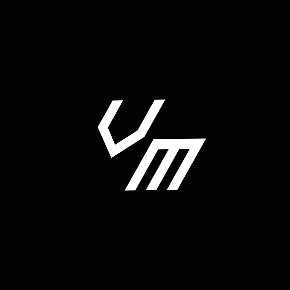 VM logo monogram with up to down style modern design template vector