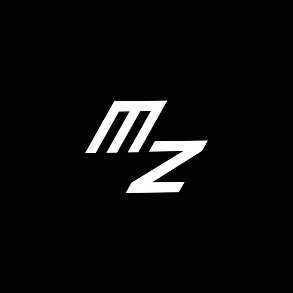 MZ logo monogram with up to down style modern design template vector