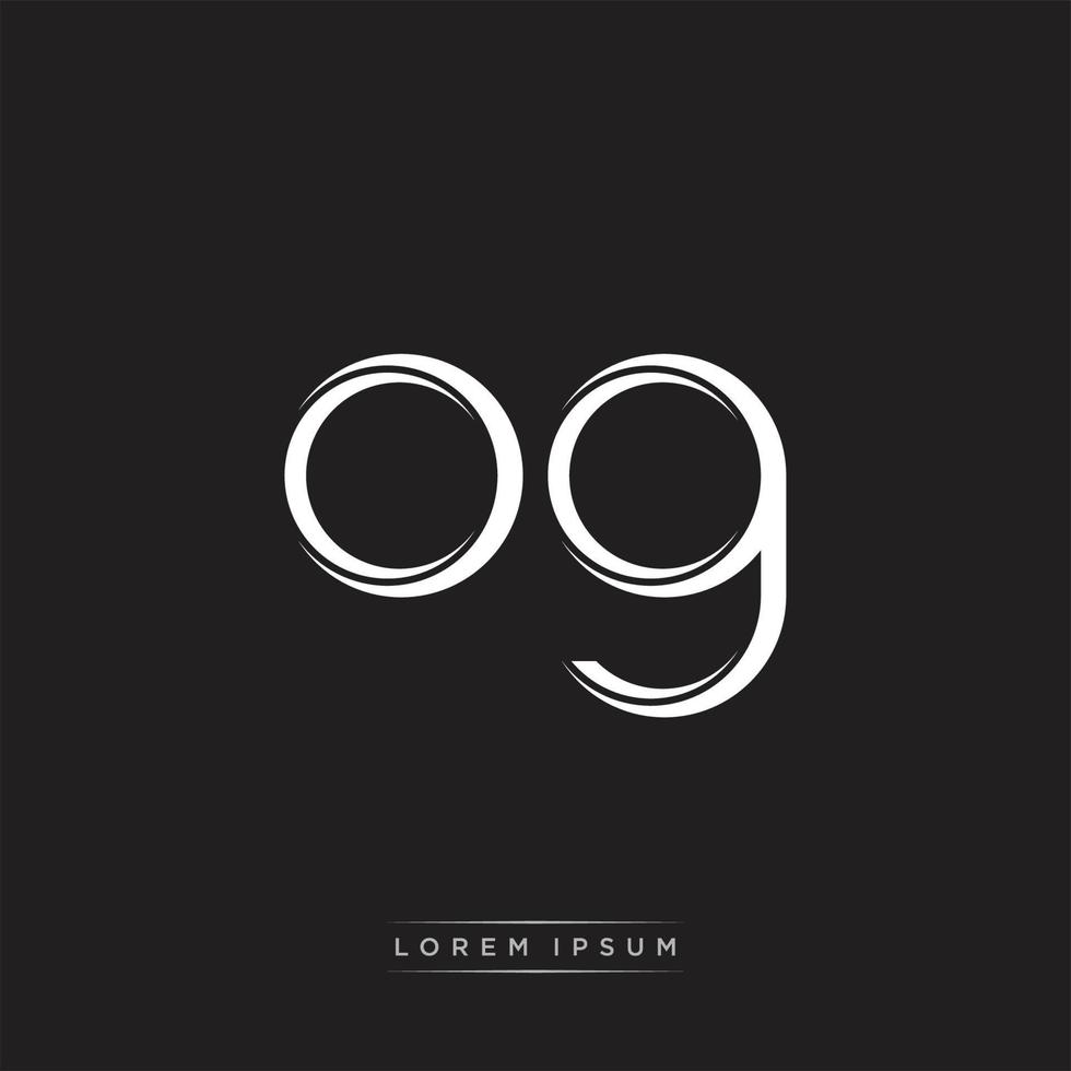 OG Initial Letter Split Lowercase Logo Modern Monogram Template Isolated on Black White vector