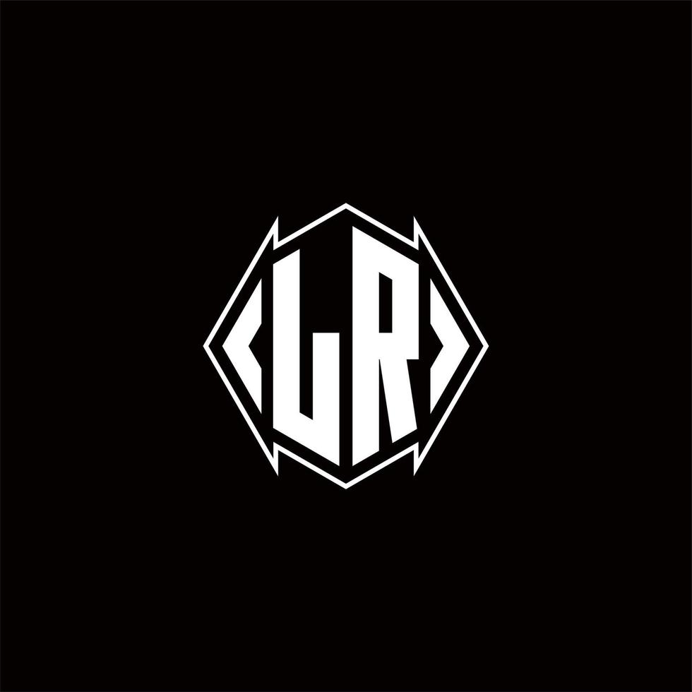 LR Logo monogram with shield shape designs template vector