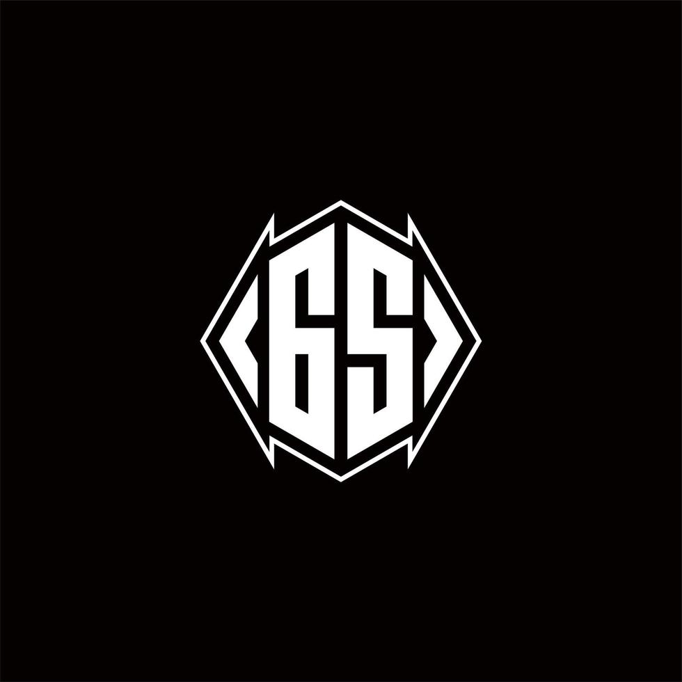 GS Logo monogram with shield shape designs template vector