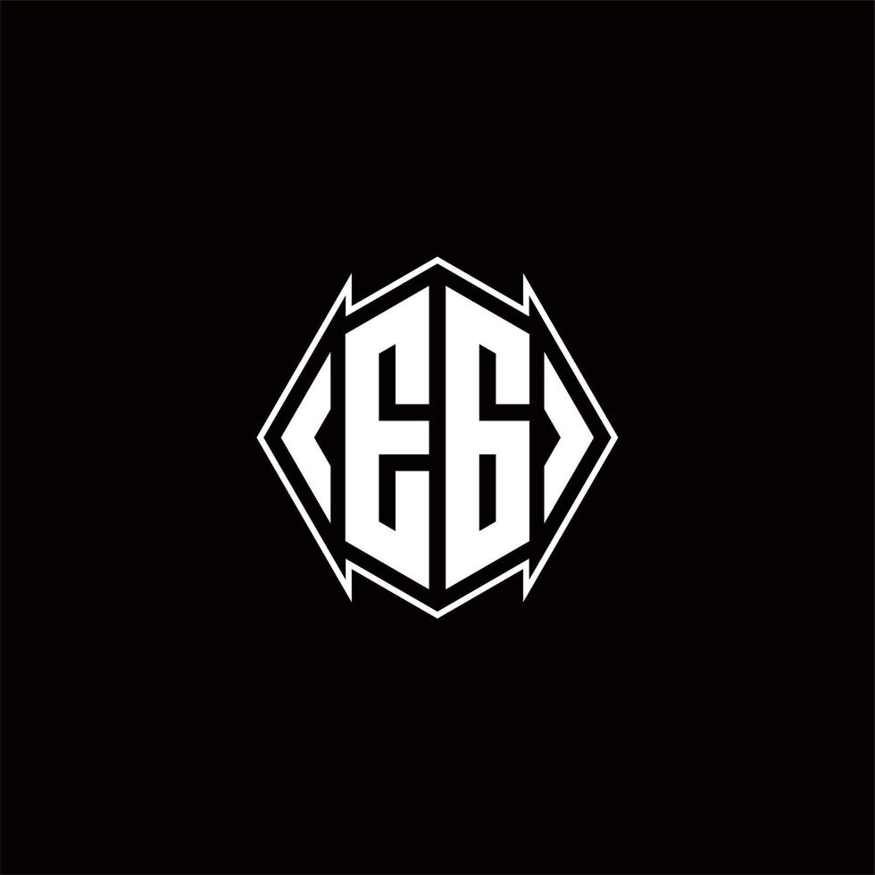 EG Logo monogram with shield shape designs template vector