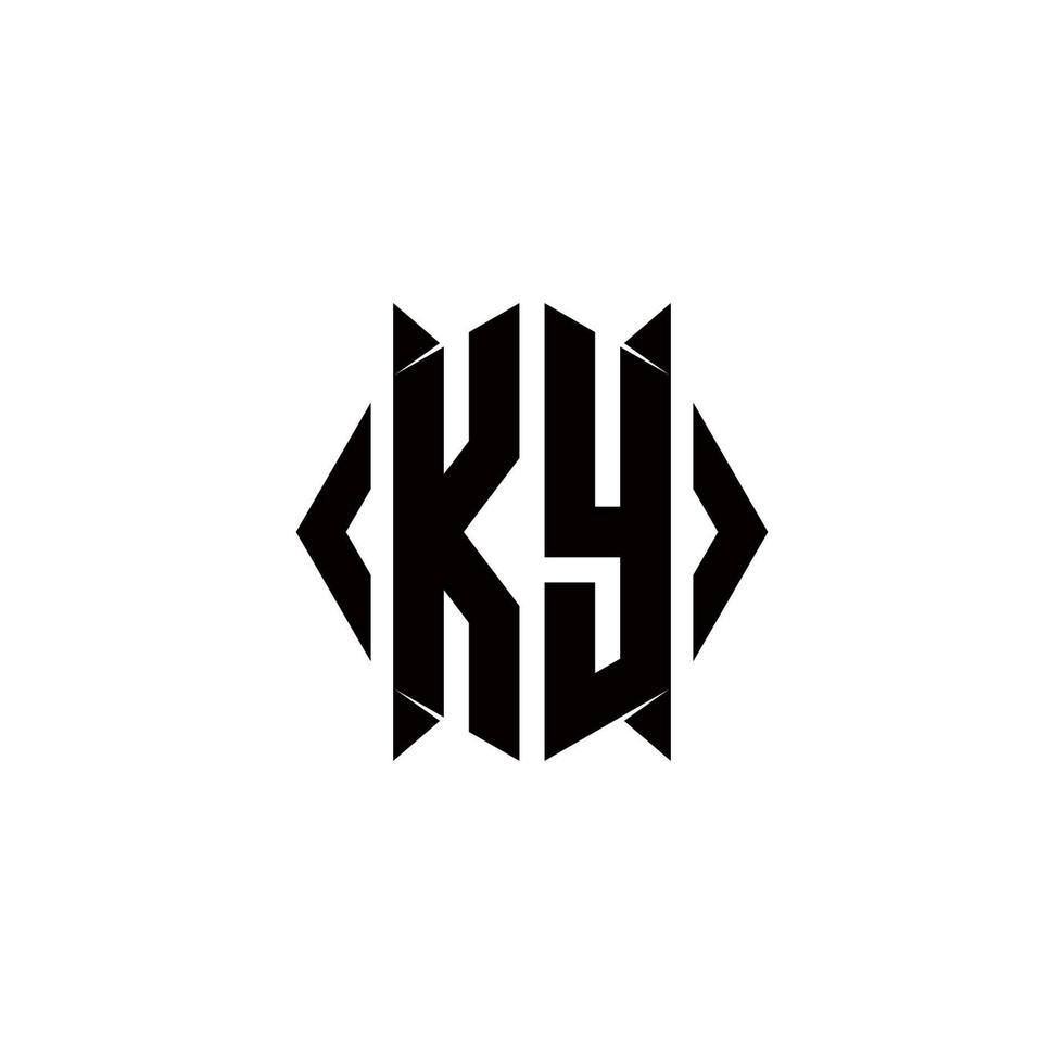 KY Logo monogram with shield shape designs template vector
