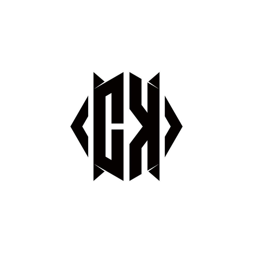 CK Logo monogram with shield shape designs template vector