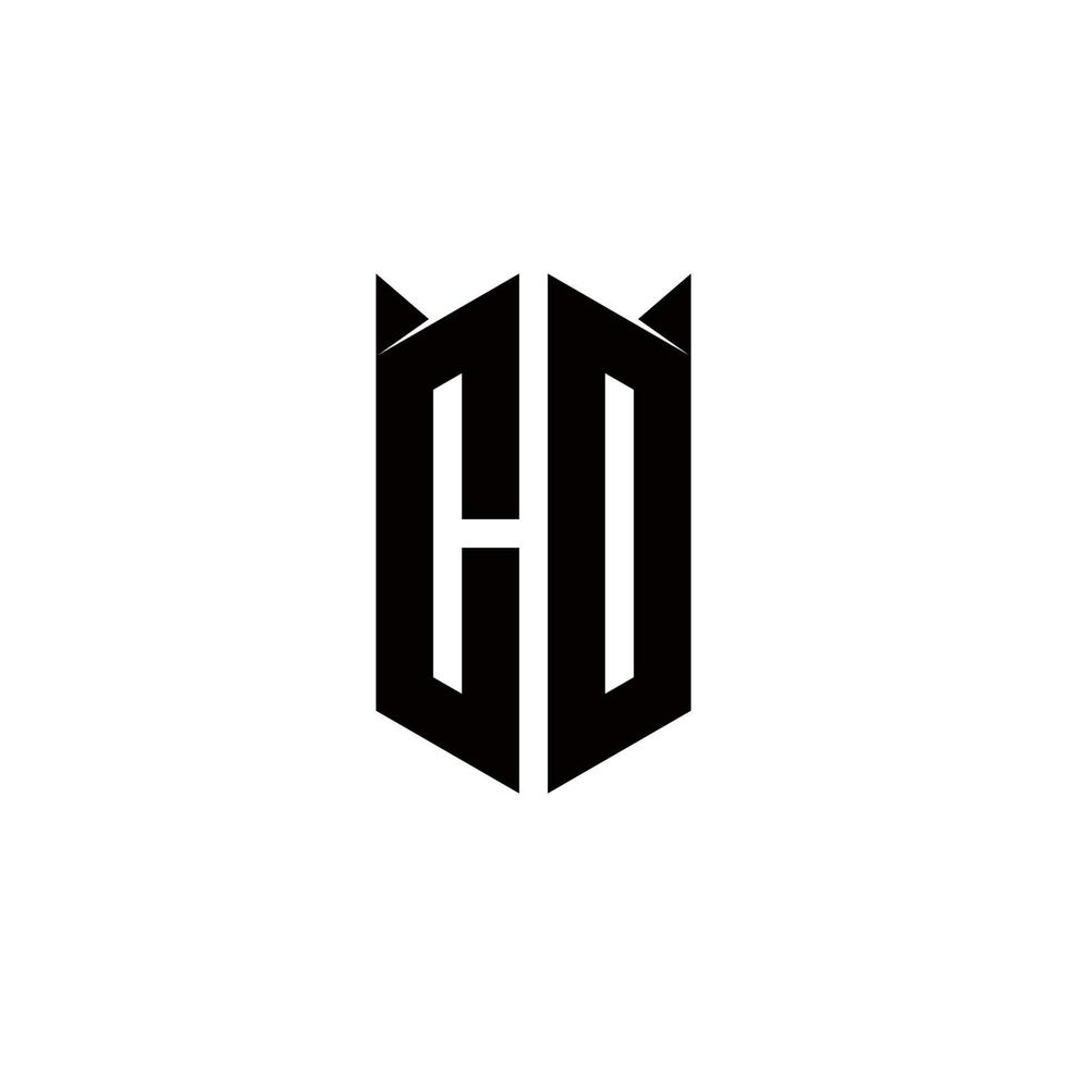 CD Logo monogram with shield shape designs template vector