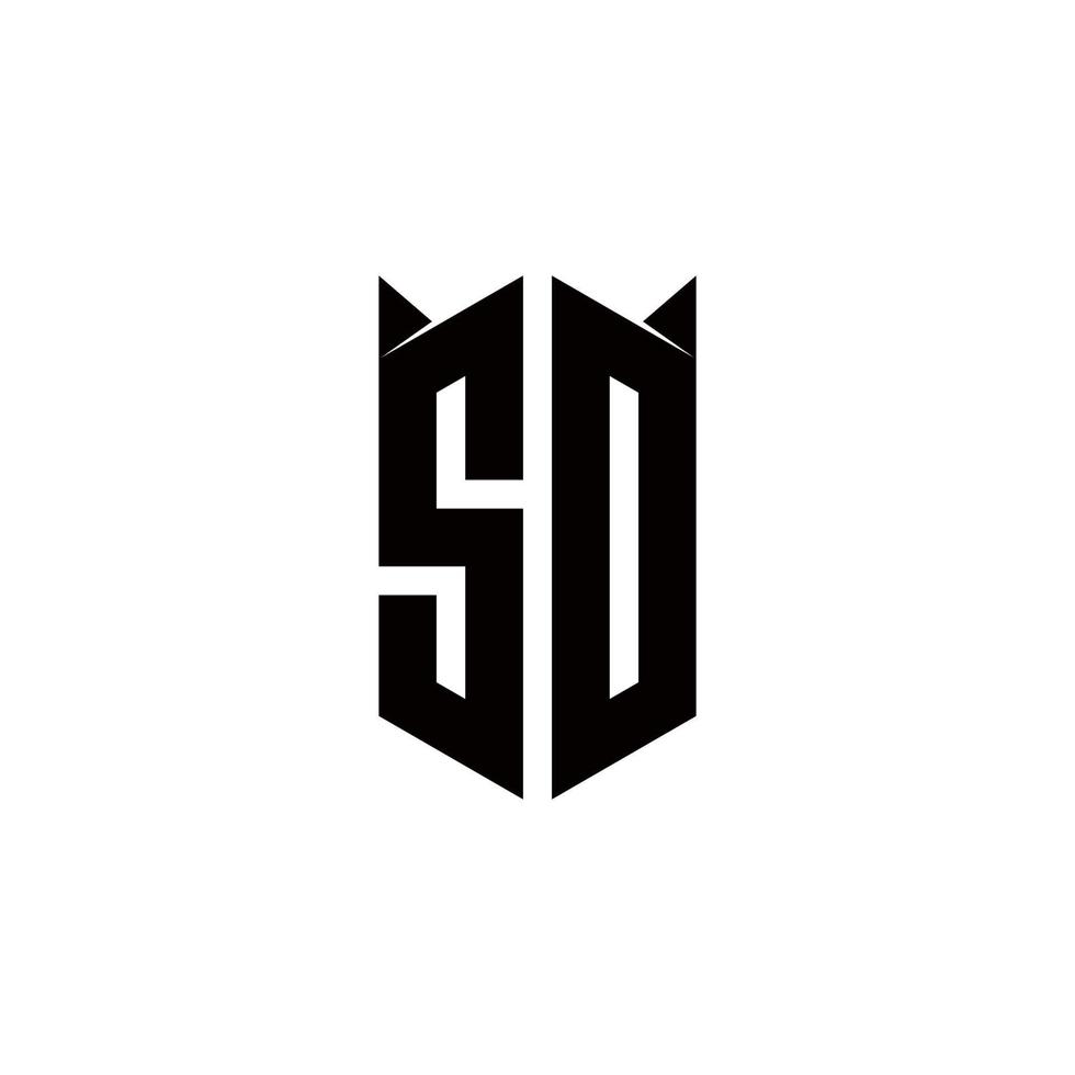 Dakota del Sur logo monograma con proteger forma diseños modelo vector