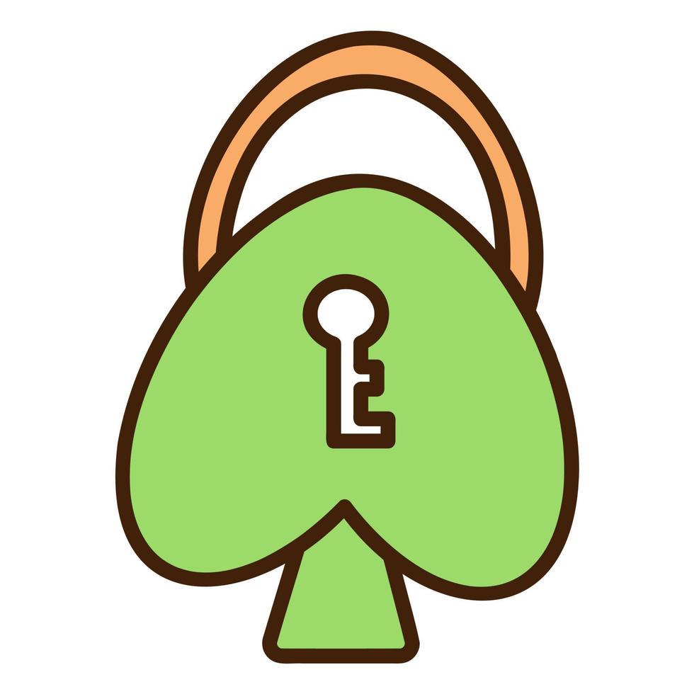 Cute doodle the padlock2 from the collection of girly stickers. Cartoon color vector illustration.