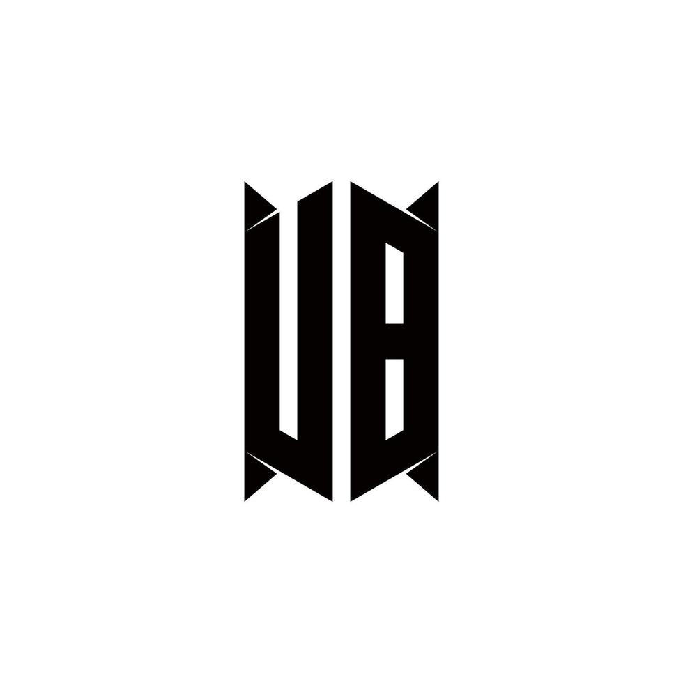 UB Logo monogram with shield shape designs template vector