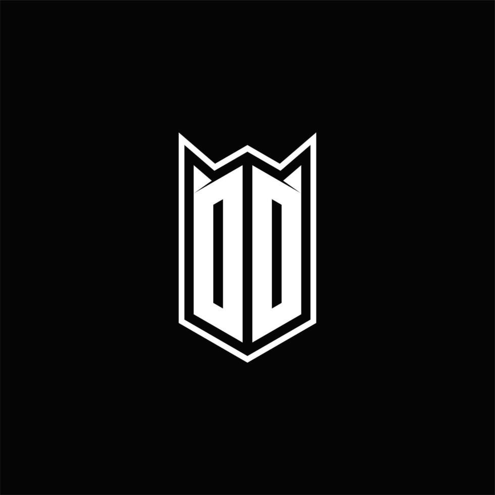DD Logo monogram with shield shape designs template vector