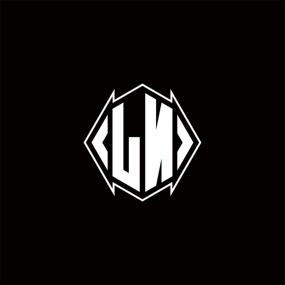 LN Logo monogram with shield shape designs template vector