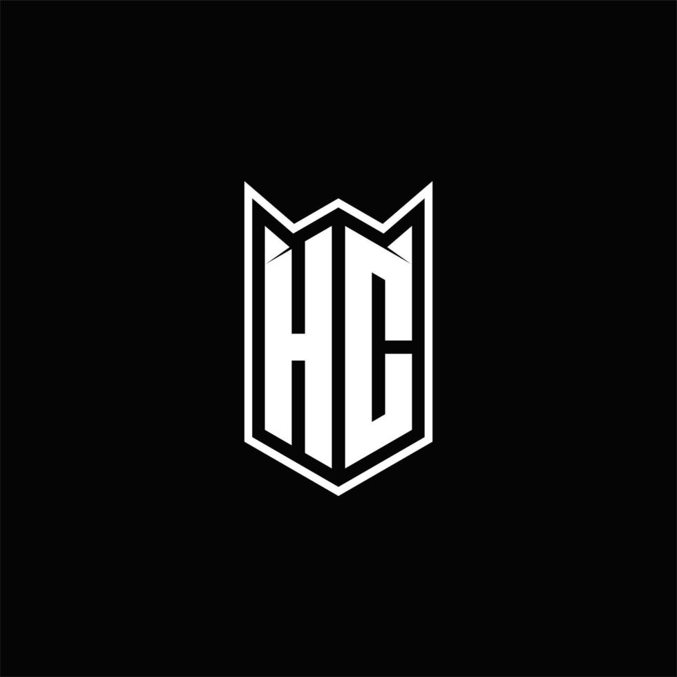 HC Logo monogram with shield shape designs template vector