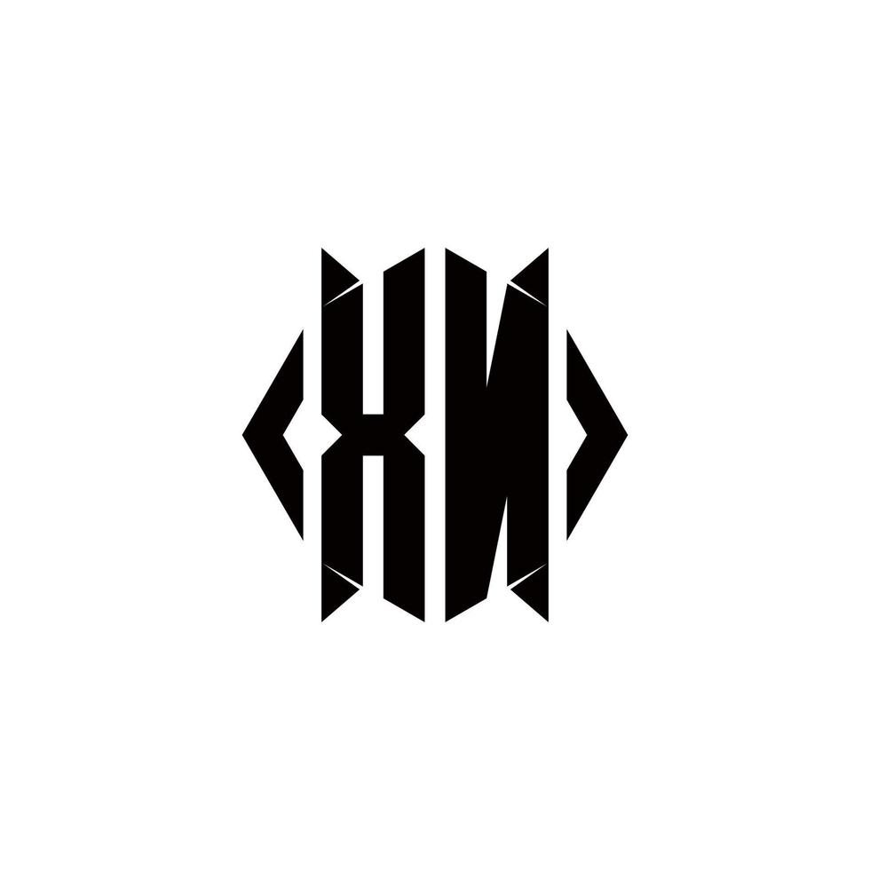 XN Logo monogram with shield shape designs template vector