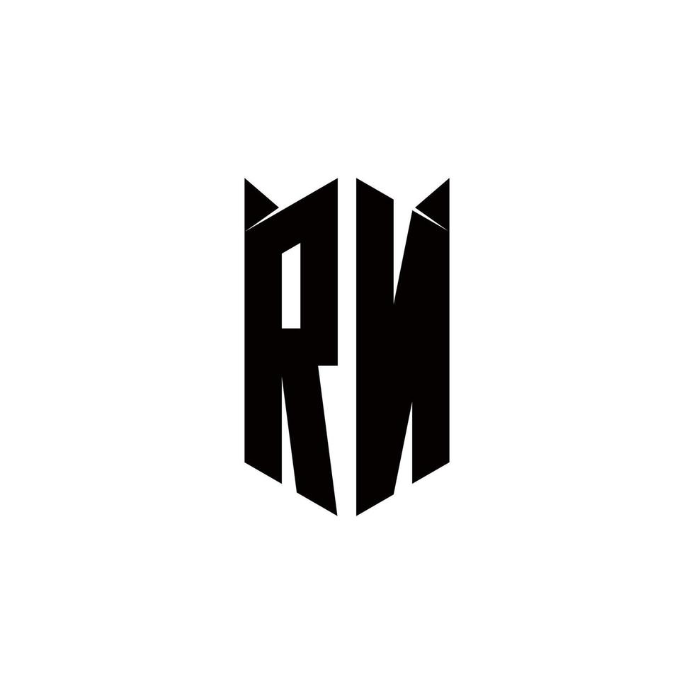 RN Logo monogram with shield shape designs template vector
