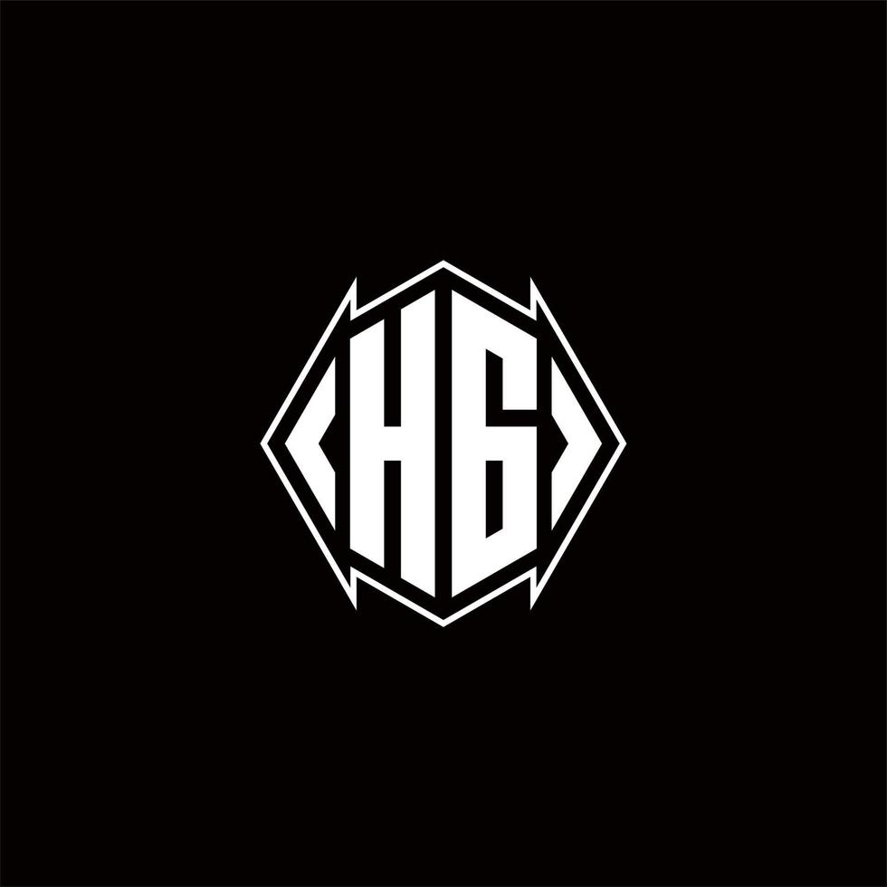 HG Logo monogram with shield shape designs template vector