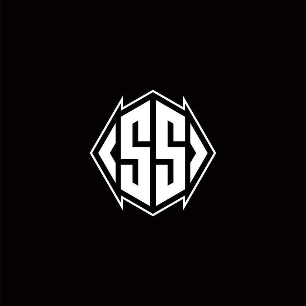 SS Logo monogram with shield shape designs template vector