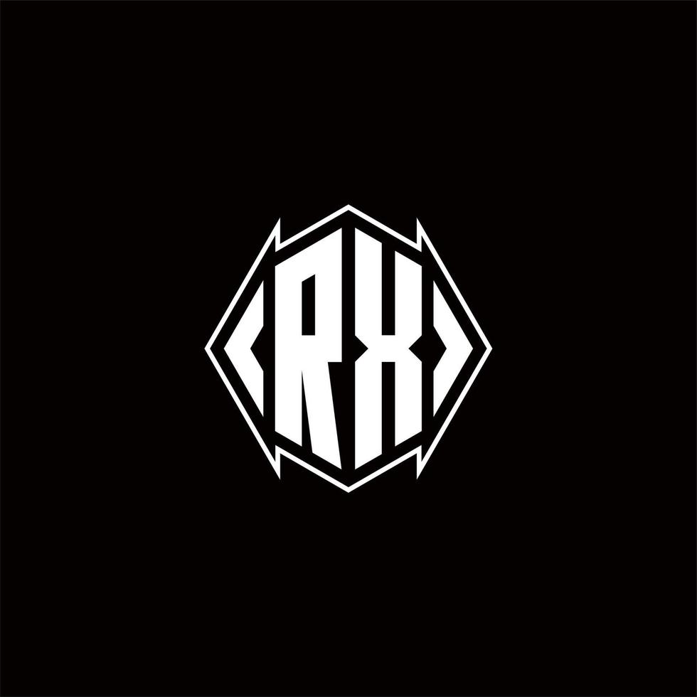 RX Logo monogram with shield shape designs template vector