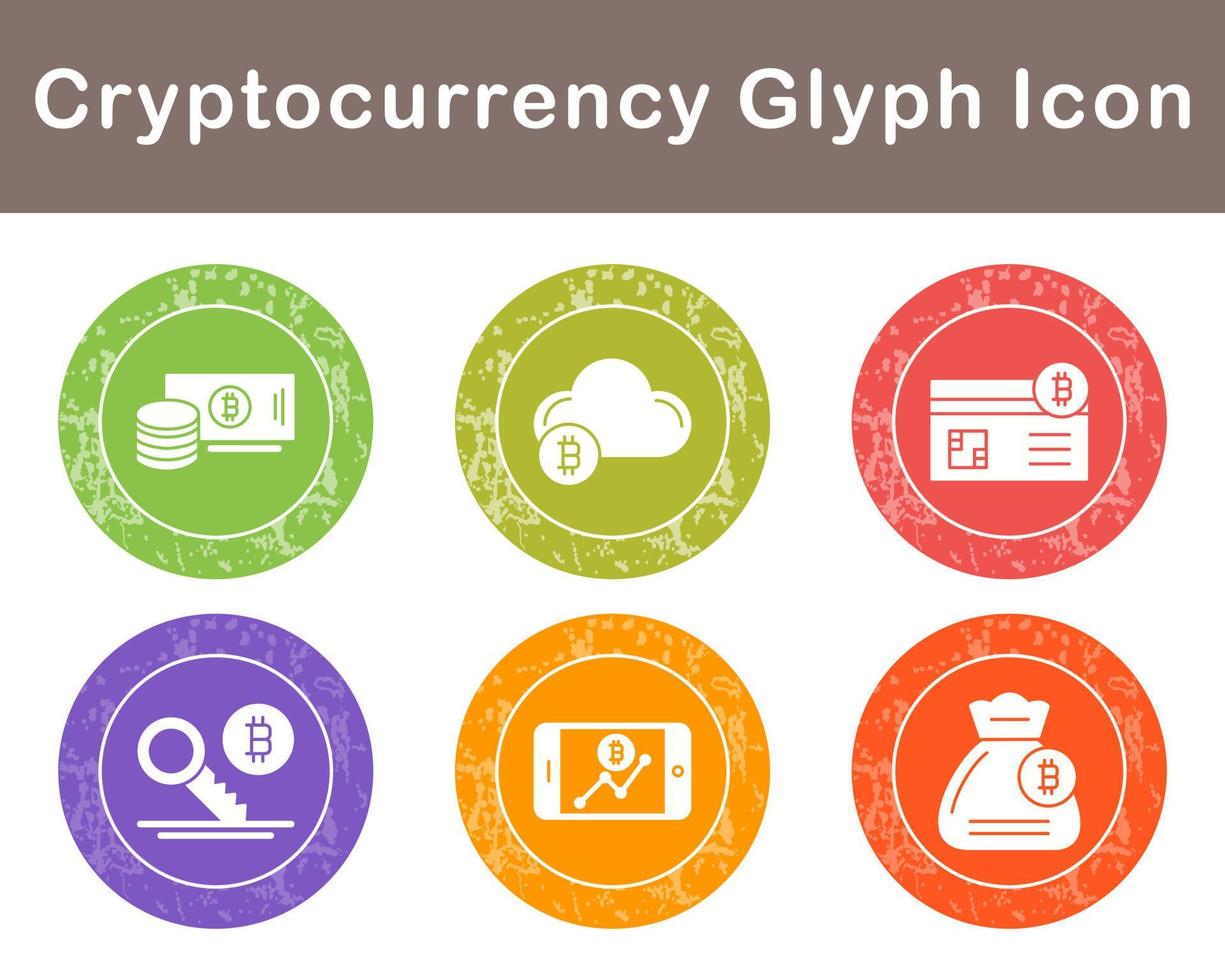 Bitcoin And Cryptocurrency Vector Icon Set